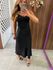 Vestido Midi Acetinado Preto Lily