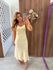 Vestido Midi Acetinado Amarelo Candy Lily 