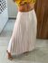 Saia Midi Plissada Bege Aurora