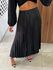 Saia Midi Plissada Preta Aurora 
