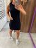 Vestido Curto Slim Canelado Preto Colcci Sport 