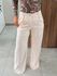 Calça Wide Leg Alfaiataria Camila Creme
