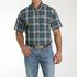 Camisa Cinch Masculina Xadrez Azul Petroleo e Branco Manga Curta - MTW1111463