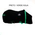 Capa de Frio Boots Horse Forrada Simples - Preto / Verde Água 