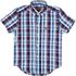 Camisa Cowboys Infantil Manga Curta Xadrez - Tons de Azul - Branco - Vermelho - CAMINFMC - XD04 