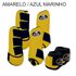 Kit Completo Boots Horse - Boleteira Dianteira/Traseira e cloche - Amarelo/Azul Marinho