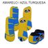 Kit Completo Boots Horse - Boleteira Dianteira/Traseira e cloche - Amarelo/Azul Turquesa