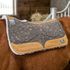 Manta Boots Horse Pro Flex Slim Com Pelego Tambor Feltro Cinza &amp; Couro Caramelo Bordado Floral