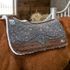 Manta Boots Horse Pro Flex Slim Com Pelego Tambor Feltro Cinza &amp; Couro Dark Coffe Bordado Floral