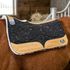 Manta Boots Horse Pro Flex Slim Com Pelego Tambor Feltro Preto &amp; Couro Caramelo Bordado Floral