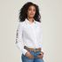 Camisa Ariat Feminina Team Kirby Stretch Shirt White Leopard logo - 10039457