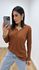 Blusa Selma Canelada Caramelo