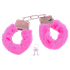 Algema Em Metal Simples Com Pelúcia Rosa 