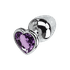 Plug Anal Aço Inoxidável Coração Lilás Tamanho G