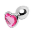 Plug Anal De Aço Inoxidável Formato Coração Pink Tamanho G