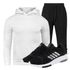 Kit Conjunto Moletom Masculino Branco/Preto + Tênis Masculino Sport Preto - Lorenzzo Lopez