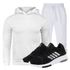 Kit Conjunto Moletom Masculino Branco + Tênis Masculino Sport Preto - Lorenzzo Lopez