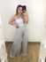 Calça Pantalona Lurex Prata