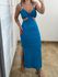 Vestido Canelado Azul