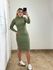 Vestido Ribana Manga Longa Verde Pistache