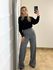 Calça Pantalona Alfaiataria Cinza