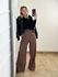 Calça Pantalona Alfaiataria Marrom