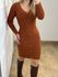Vestido Modal Botões Marrom