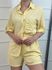 Conjunto Linho Short e Camisa Amarelo Manteiga
