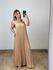 Vestido Longo Plissado Nude