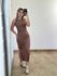 Vestido Ribana Regata Longo Marrom