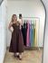 Vestido Midi Linho Marrom Café
