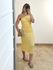Vestido Midi Drapeado Amarelo