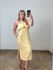 Vestido Midi Babado Amarelo Manteiga