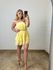 Vestido Crepe Curto Amarelo Manteiga
