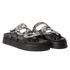 Sandália Papete Com Pedraria Snake Rast Shoes Confort – Preto