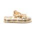 Sandália Papete Com Pedraria Snake Rast Shoes Confort – Dourado