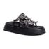 Sandália Papete Com Pedraria Snake Rast Shoes Luxo – Preto