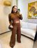 Conjunto Roberta Tricot Marrom