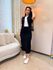 Conjunto Joyce Moletinho Preto Saia+Regata+Colete 