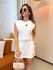 Conjunto Yara Moletinho Branco Short Saia