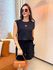 Conjunto Yara Moletinho Preto Short Saia 