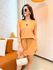 Conjunto Yara Moletinho Caramelo Short Saia 