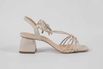 Sandália Tiras Off White Salto Bloco Ref. 09591.09972