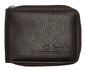 Carteira Masculina Ziper Fasolo Couro Café Textura H063 Ref. 0996.0999 