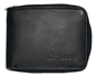Carteira Masculina Ziper Fasolo Couro Preto Liso H063 Ref. 0996.0999 