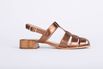 Sandalia de Couro Salto Bloco Bronze Ref. 09422.09992