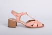 Sandalia de Couro Salto Bloco Pessego Ref. 09922.09903