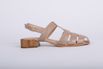Sandalia de Couro Salto Bloco Amendoa Ref. 09422.09992