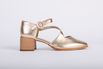 Sapato de Couro Mary Jane Ouro Ref. 09932.09913
