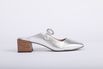 Mule Couro com Salto Bloco Prata Ref. 09491.09952
